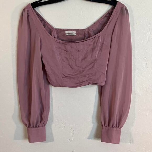 Urban Outfitters Light pink‎ off the shoulder top with puffy sleeves - Picture 1 of 4